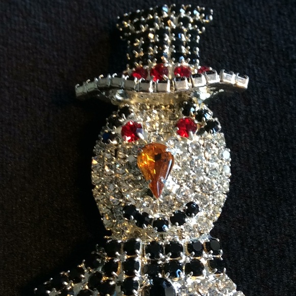 Vintage NWOT Large Christmas Snowman Brooch - Picture 4 of 5